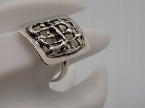 Stary, piękny, ażurowy srebrny pierścionek roz. 22 srebro VINTAGE biżuteria