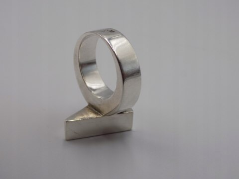 Stary, piękny, masywny srebrny pierścionek roz. 17 srebro VINTAGE biżuteria