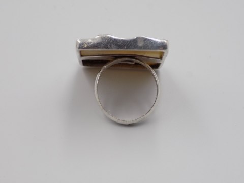 Stary, piękny,srebrny,pierścionek MASA PERŁOWA regulowany VINTAGE biżuteria