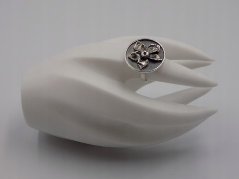 Stary, srebrny, damski pierścionek KWIATEK - roz. 15 srebro 925 VINTAGE