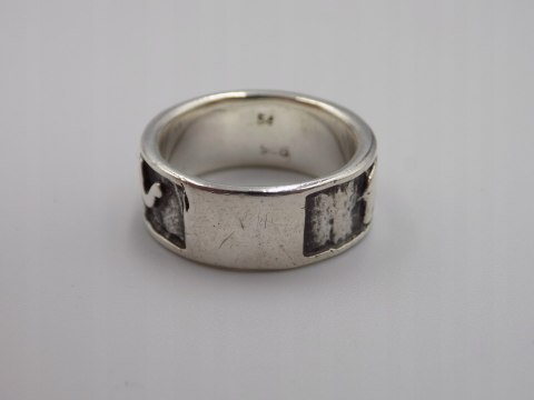 Stary srebrny piękny pierścionek obrączka SŁONIE roz. 12/13 srebro VINTAGE