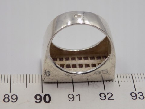 Stary, srebrny,pierścionek CYRKONIE roz. 15/16 srebro 925 VINTAGE biżuteria