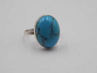 Stary, srebrny, pierścionek TURKUS roz. 16 srebro 925 VINTAGE biżuteria