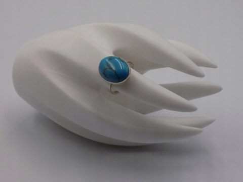 Stary, srebrny, pierścionek TURKUS roz. 16 srebro 925 VINTAGE biżuteria