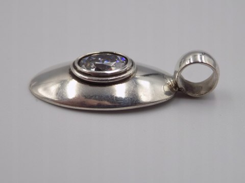 Stary, srebrny, wisiorek / zawieszka CYRKONIA srebro 925 VINTAGE biżuteria