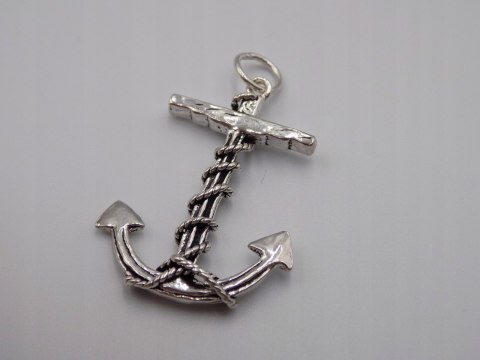 Stary, srebrny, wisiorek / zawieszka KOTWICA srebro VINTAGE biżuteria