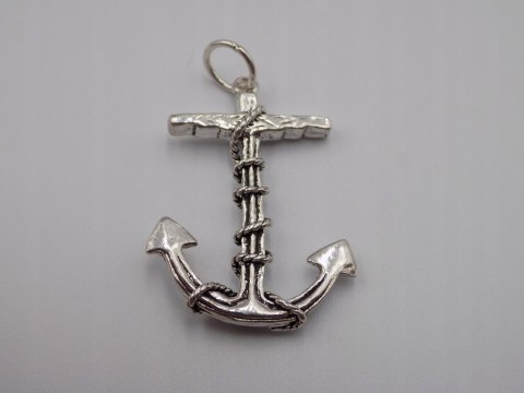 Stary, srebrny, wisiorek / zawieszka KOTWICA srebro VINTAGE biżuteria