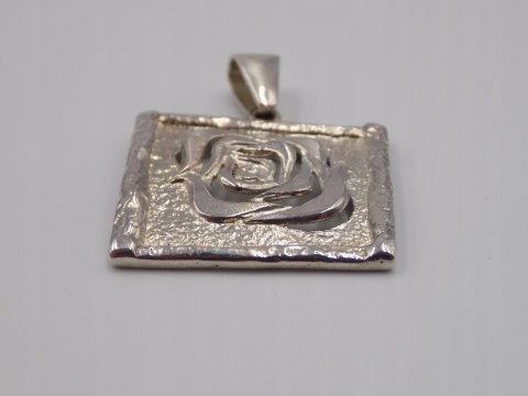 Stary, srebrny, wisiorek / zawieszka RÓŻA srebro 925 VINTAGE biżuteria