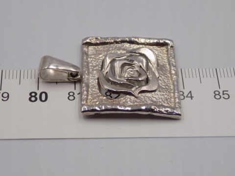 Stary, srebrny, wisiorek / zawieszka RÓŻA srebro 925 VINTAGE biżuteria