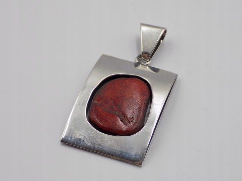 Stary, srebrny, wisiorek/zawieszka KORALOWIEC srebro 925 VINTAGE biżuteria