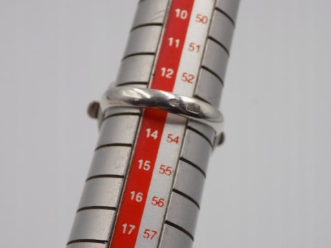 Autorski,stary,srebrny,damski pierścionek KLAMRA roz. 13 srebro 925 VINTAGE