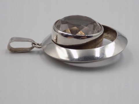 Bajeczny, duży, damski, srebrny wisiorek / zawieszka CYRKONIA - srebro 925