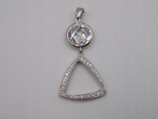 Bajeczny, duży, damski, srebrny wisiorek / zawieszka CYRKONIE - srebro 925