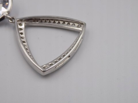 Bajeczny, duży, damski, srebrny wisiorek / zawieszka CYRKONIE - srebro 925