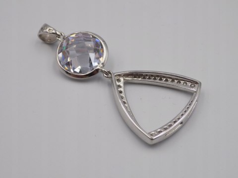 Bajeczny, duży, damski, srebrny wisiorek / zawieszka CYRKONIE - srebro 925