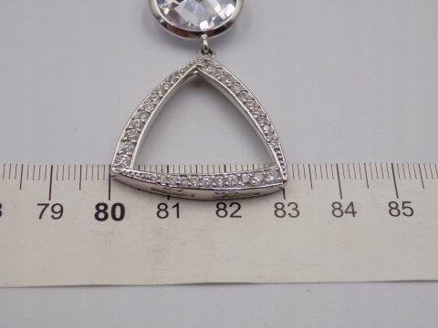 Bajeczny, duży, damski, srebrny wisiorek / zawieszka CYRKONIE - srebro 925