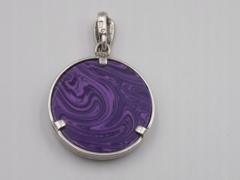 Damski srebrny wisiorek, zawieszka - czaroit + markazyty - srebro 925