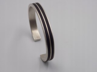 Piękna, damska, srebrna bransoletka BANGLA, KOŁO + guma srebro 925 GLtd