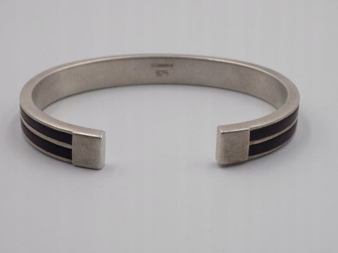 Piękna, damska, srebrna bransoletka BANGLA, KOŁO + guma srebro 925 GLtd