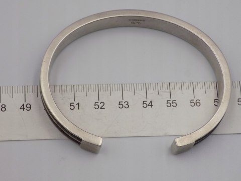 Piękna, damska, srebrna bransoletka BANGLA, KOŁO + guma srebro 925 GLtd