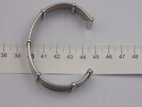 Piękna, damska, srebrna bransoletka BANGLA otwarta LISI OGON - srebro 925