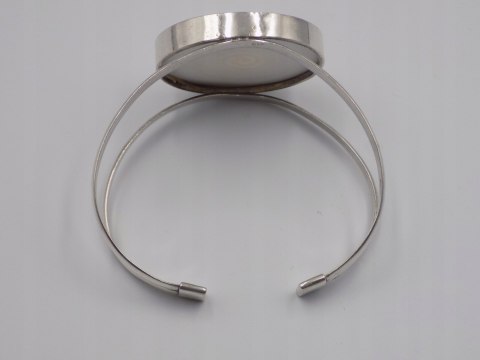 Piękna, damska, srebrna bransoletka BANGLA otwarta MUSZLA - srebro 925