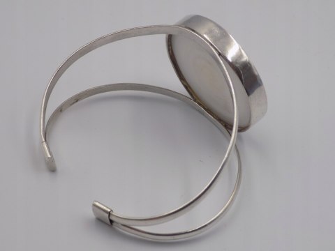 Piękna, damska, srebrna bransoletka BANGLA otwarta MUSZLA - srebro 925