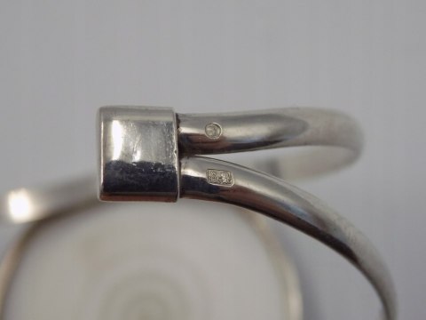 Piękna, damska, srebrna bransoletka BANGLA otwarta MUSZLA - srebro 925