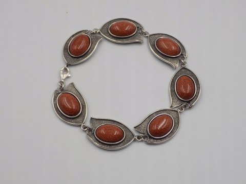 Piękna, damska, srebrna bransoletka PIASEK PUSTYNI srebro 925 oksyda