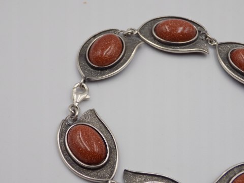 Piękna, damska, srebrna bransoletka PIASEK PUSTYNI srebro 925 oksyda