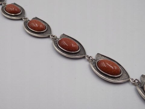 Piękna, damska, srebrna bransoletka PIASEK PUSTYNI srebro 925 oksyda