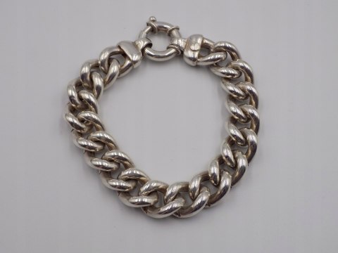 Piękna, damska, srebrna, duża, bransoletka - srebro 925 biżuteria - VINTAGE