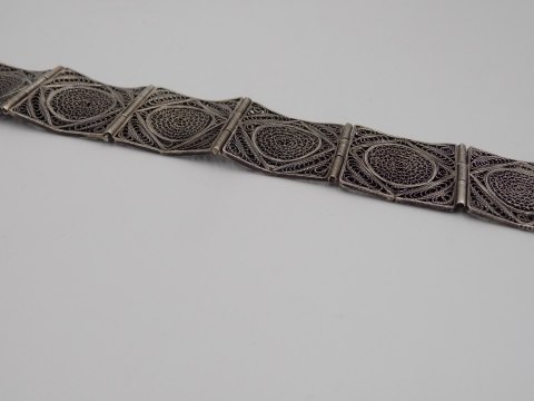 Piękna, damska, stara, srebrna bransoletka FILIGRAN EGIPT - srebro VINTAGE