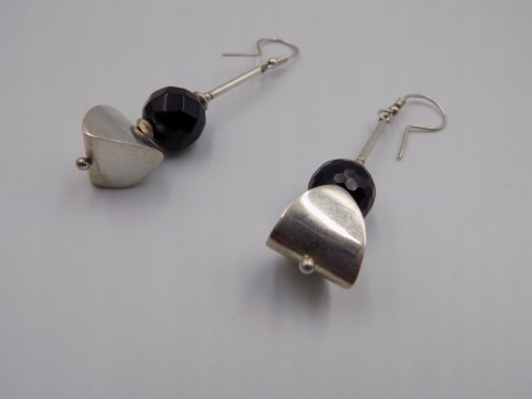 Piękne, stare, damskie, srebrne, długie kolczyki-srebro - VINTAGE biżuteria