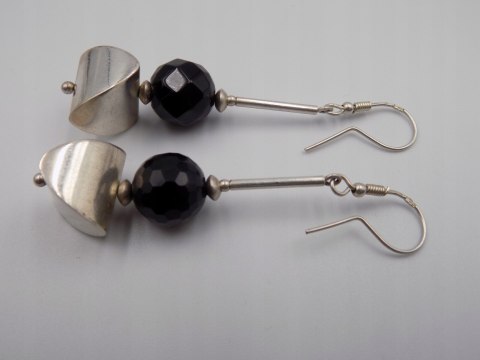 Piękne, stare, damskie, srebrne, długie kolczyki-srebro - VINTAGE biżuteria