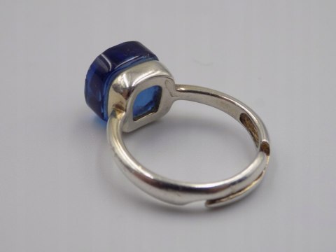 Piękny, damski, srebrny pierścionek CYRKONIA srebro - rozmiar regulowany