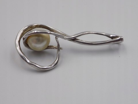 Piękny, damski srebrny wisiorek / zawieszka - PERŁA - srebro