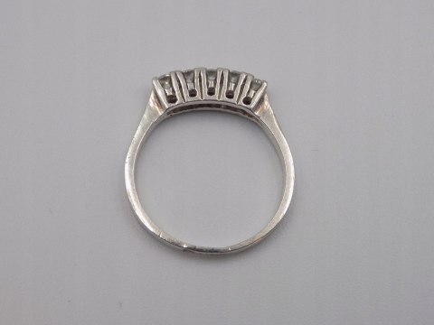 Piękny, stary, damski, srebrny pierścionek z cyrkoniami srebro 925 roz. 16