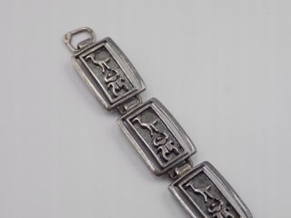 Stara, piękna, damska, srebrna bransoletka ZWIERZĄTKA - srebro 925 Vintage