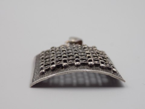 Stary, damski, srebrny wisiorek / zawieszka KRATKA - srebro 925 - biżuteria