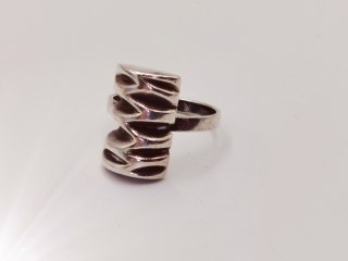 Piękny stary srebrny damski pierścionek "PIKOWANY" r.14 VINTAGE biżuteria