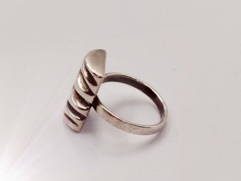 Piękny stary srebrny damski pierścionek "PIKOWANY" r.14 VINTAGE biżuteria