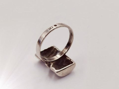 Piękny stary srebrny damski pierścionek "PIKOWANY" r.14 VINTAGE biżuteria