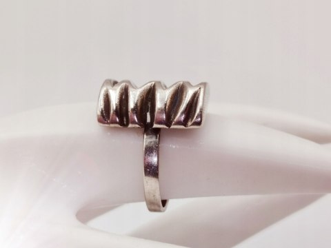 Piękny stary srebrny damski pierścionek "PIKOWANY" r.14 VINTAGE biżuteria