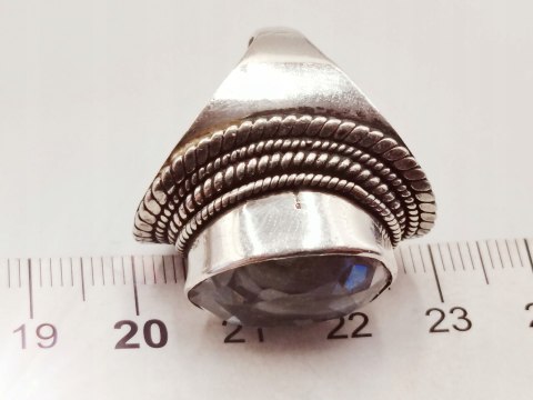 Srebrny damski pierścionek KRYSZTAŁ GÓRSKI r.16/17 srebro VINTAGE handmade
