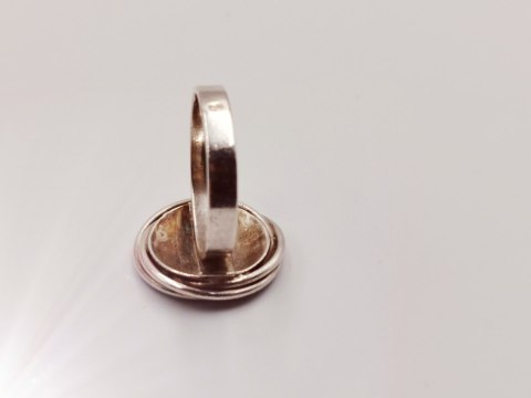 Piękny autorski stary damski srebrny pierścionek r.12 KOŁO DRUCIKI VINTAGE