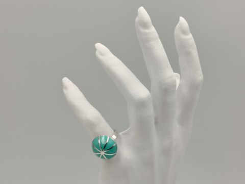 Piękny srebrny damski pierścionek KOPUŁKA TURKUS r.15/16 VINTAGE biżuteria